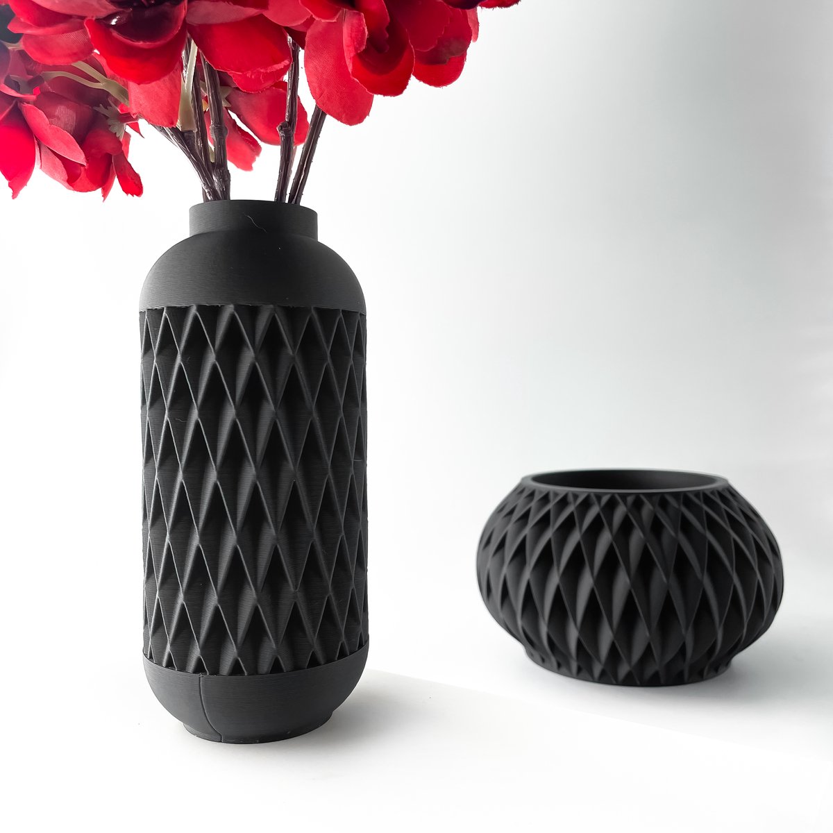 Skushy Vaas Hesil - Geschikt voor Bouwbloemen - Japandi Designvaas voor Droogbloemen en Kunstbloemen - Sculpturale Decoratieve Vaas - Moderne Woondecoratie
