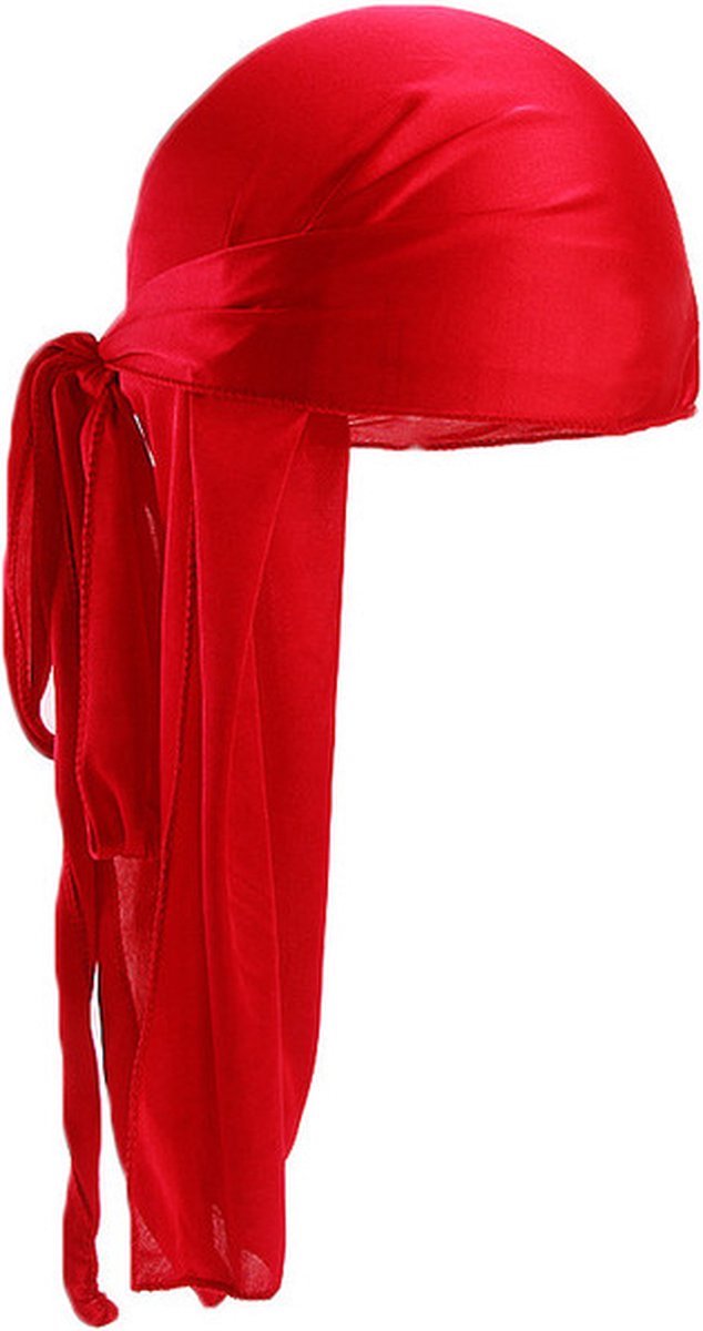 Scoby - Rode Durag - Geschikt voor Haarbescherming - Bandana Shawl - Haar Doek - Wave Cap - One Size - Rood