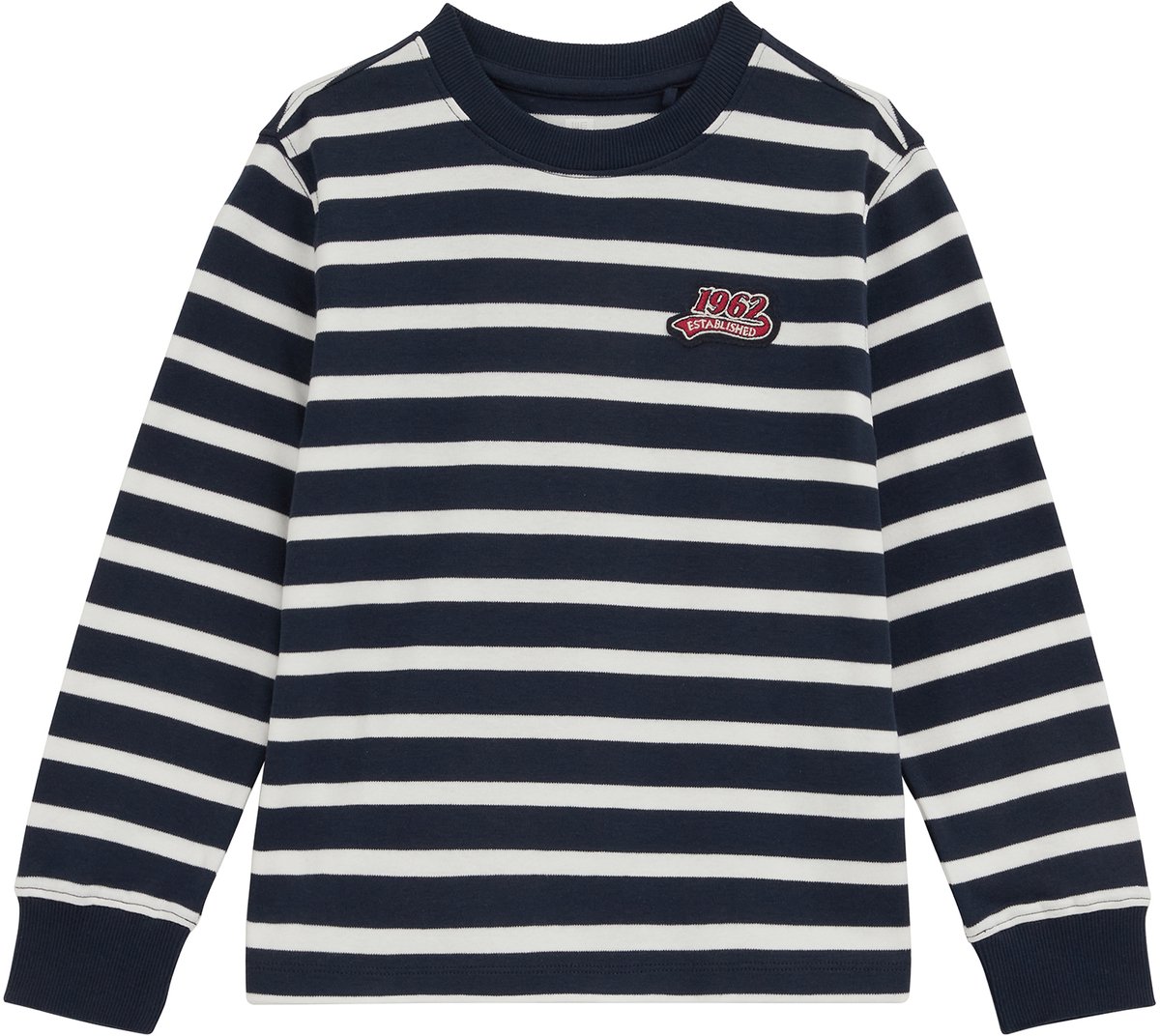 WE Fashion Jongens gestreept T-shirt met patch