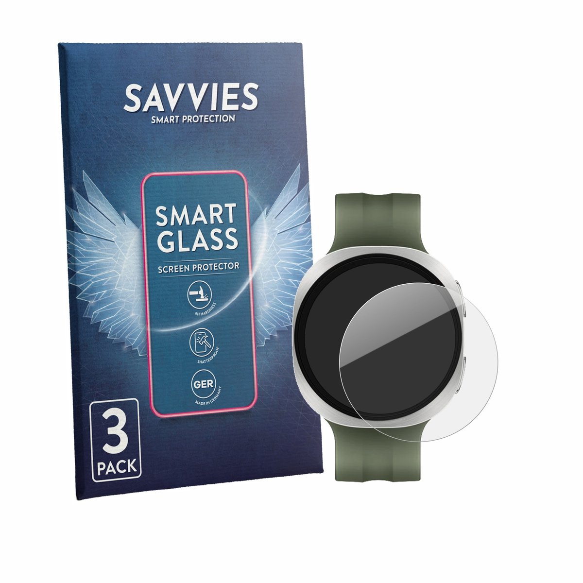 3 Stuks Savvies Screenprotector - geschikt voor Samsung Galaxy Watch 9 (40 mm) - beschermfolie glas transparant