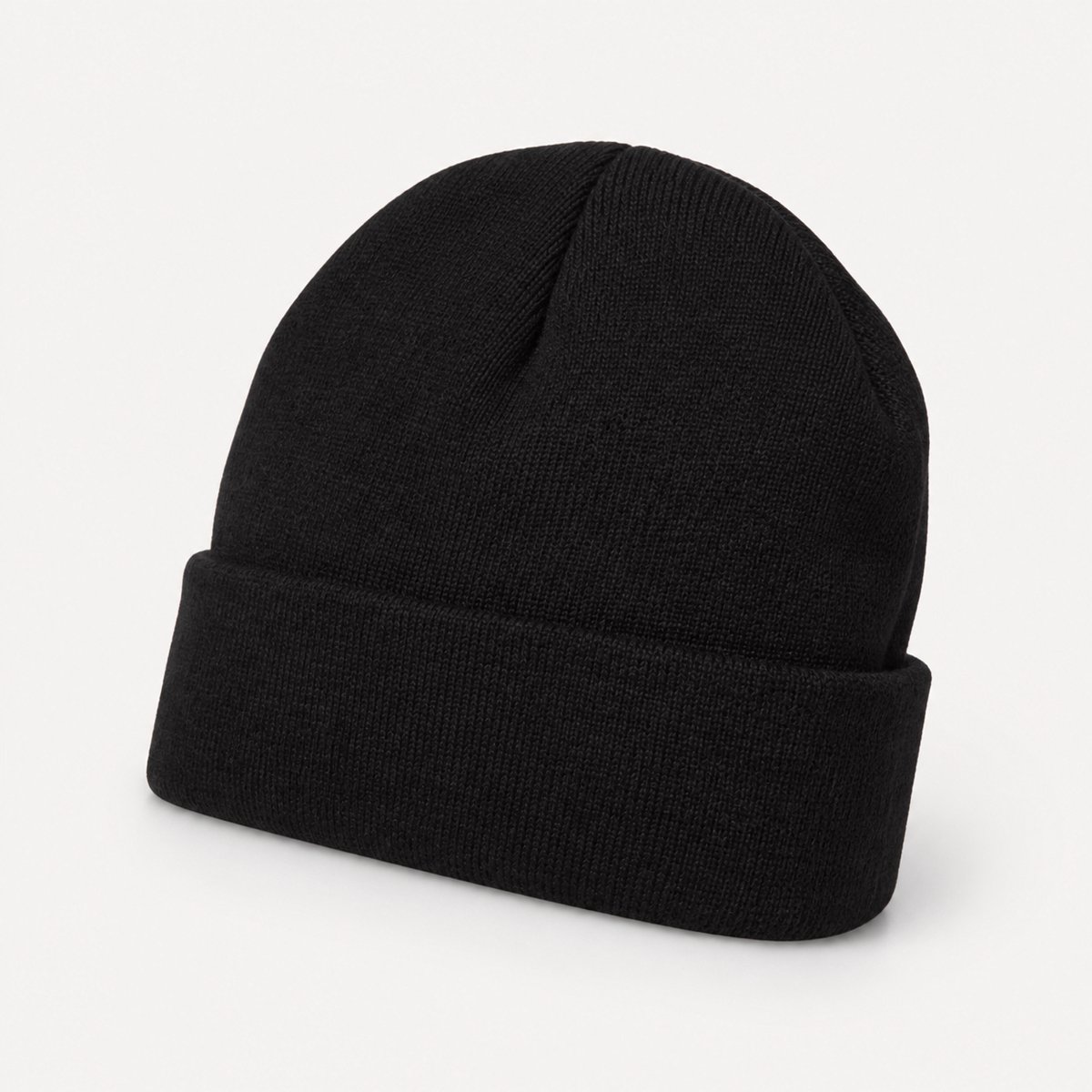 Muts Heren en Dames – Unisex Wintermuts – Gebreide Beanie met Omslag – Zwart