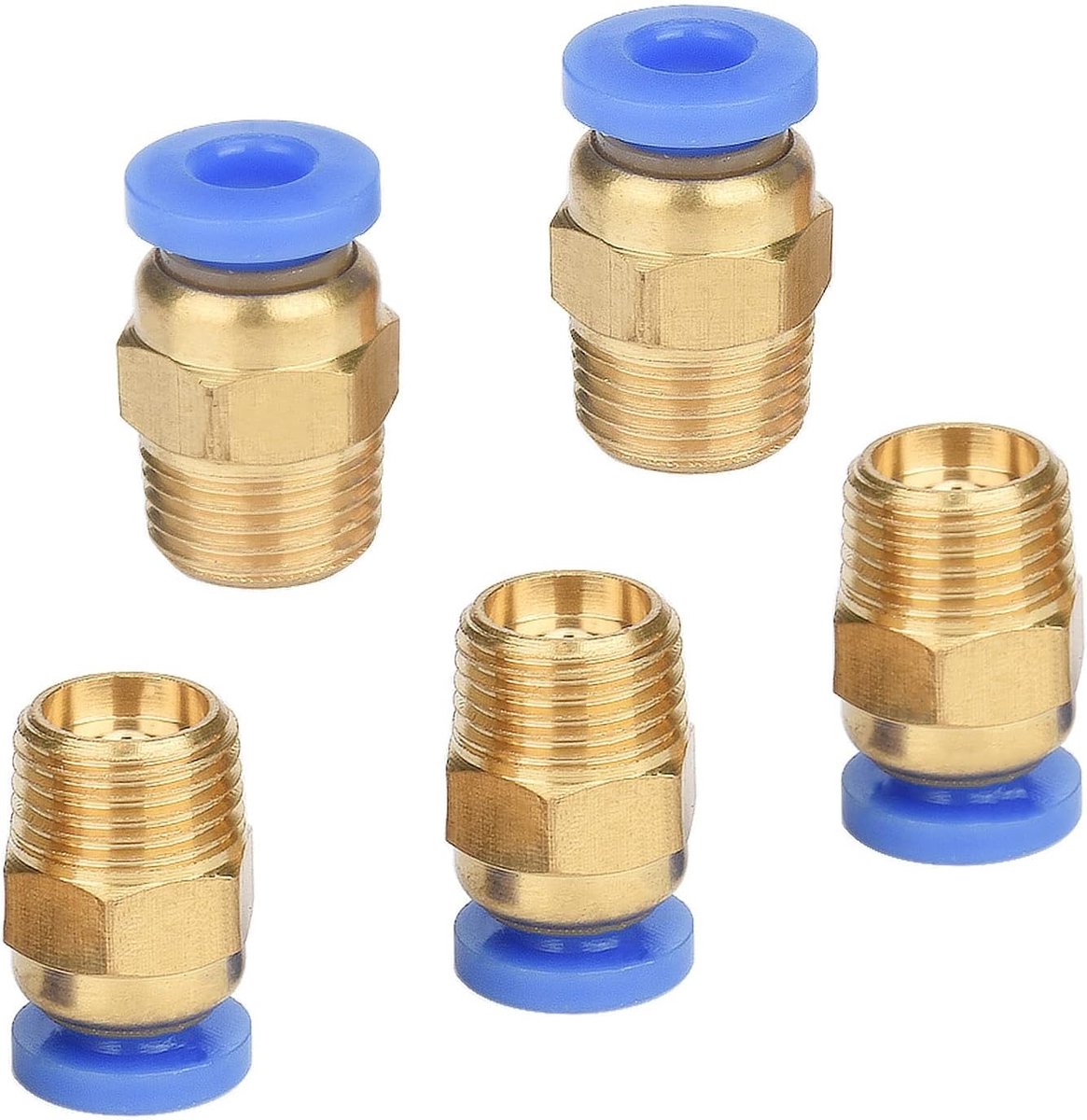 Snelle Pneumatische Verbinders, Set van 5, Geschikt voor G1/8" x 4mm, Voor Luchtcompressoren en Tuinmachines