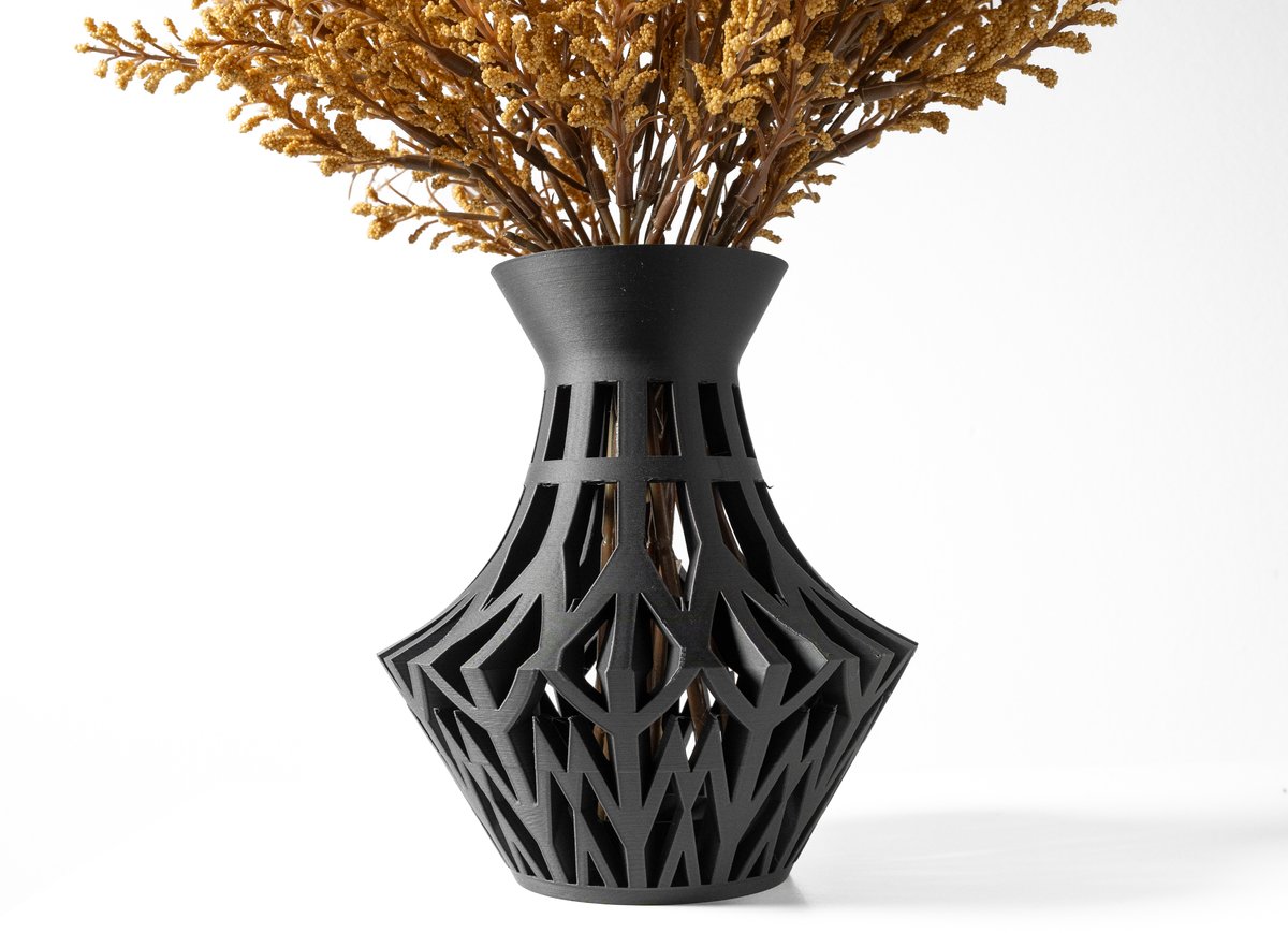 Skushy Vaas Ark - Geschikt voor Bouwbloemen - Japandi Designvaas voor Droogbloemen en Kunstbloemen - Sculpturale Decoratieve Vaas - Moderne Woondecoratie