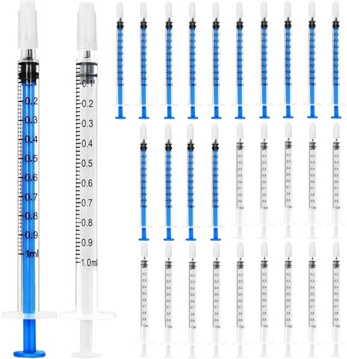 Spuiten 30 stuks 1 ml - Kunststof - Colostrumspuit - Zonder naald - Steriel - Duidelijke schaal - Lichtgewicht en geurloos - Doser