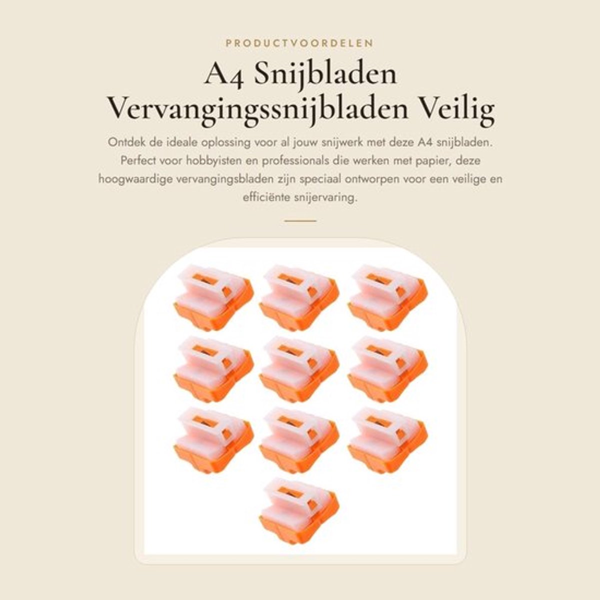 Papiersnijbladen 10 stuks - Veilig Persen Ontwerp - Roestvrij Staal - Kunststof - Hoog Efficiënt - Geschikt voor A4 Snijders - Snijbladen