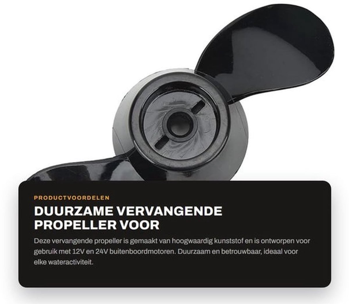 Propeller 2-blads Vervangend - Duurzaam Kunststof - Geschikt voor 12V/24V Motoren - Lange Levensduur - Betrouwbaar Gebruik - Buitenboordmotor