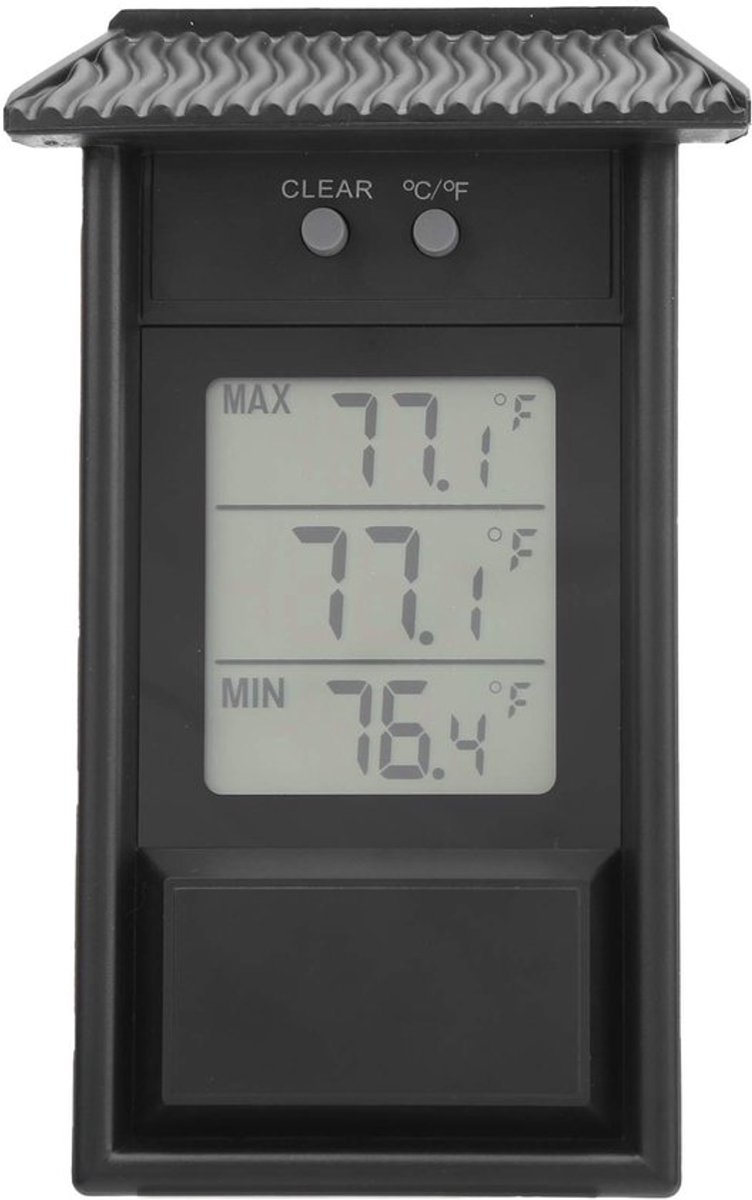 Digitale Thermometer - Buiten Temperatuurmeter - Groot Display - Waterdichte Tuinthermometer - Max-Min Functie - Geschikt voor Tuin en Ka...