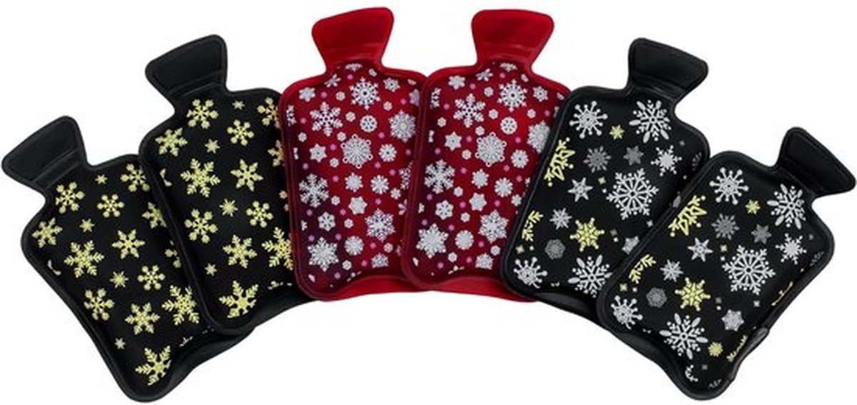 Handwarmers Herbruikbaar - Set van 6 Stuks - Zakwarmers - Warmwaterkruik - Winteraccessoire - Sneeuwvlokkenmotief - Houdt Warmte Tot 1 Uur