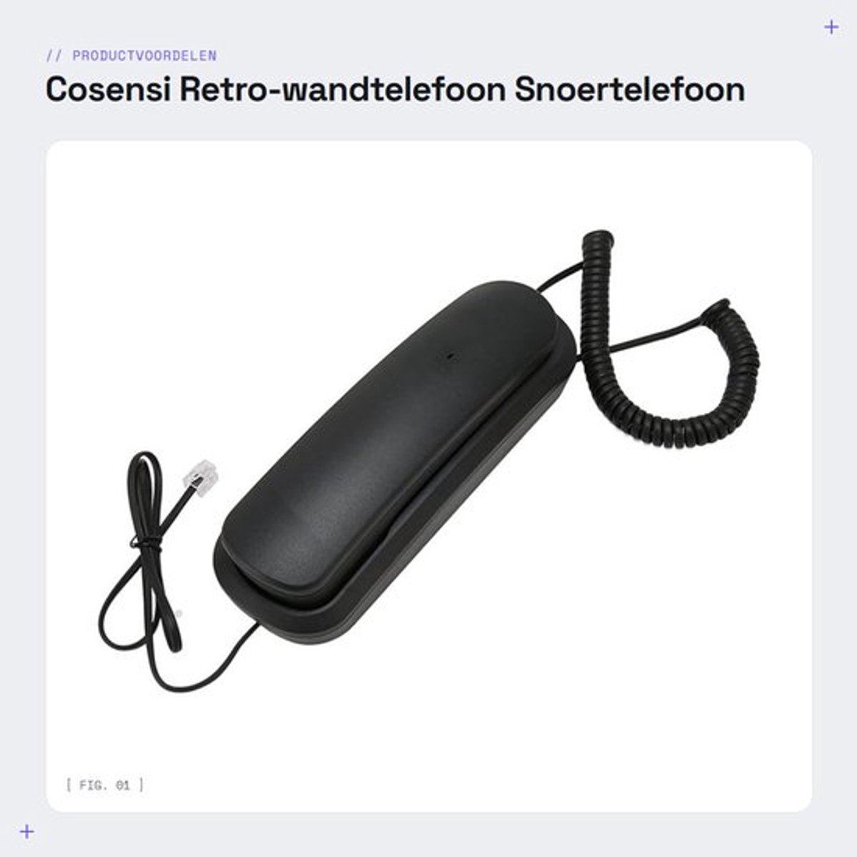 Wandtelefoon Duidelijke Geluidskwaliteit - Retro Muurbevestiging - Handset met Mute-functie - Compact voor Bureau/Wand - Plug and Play Functie - Vaste Telefoon