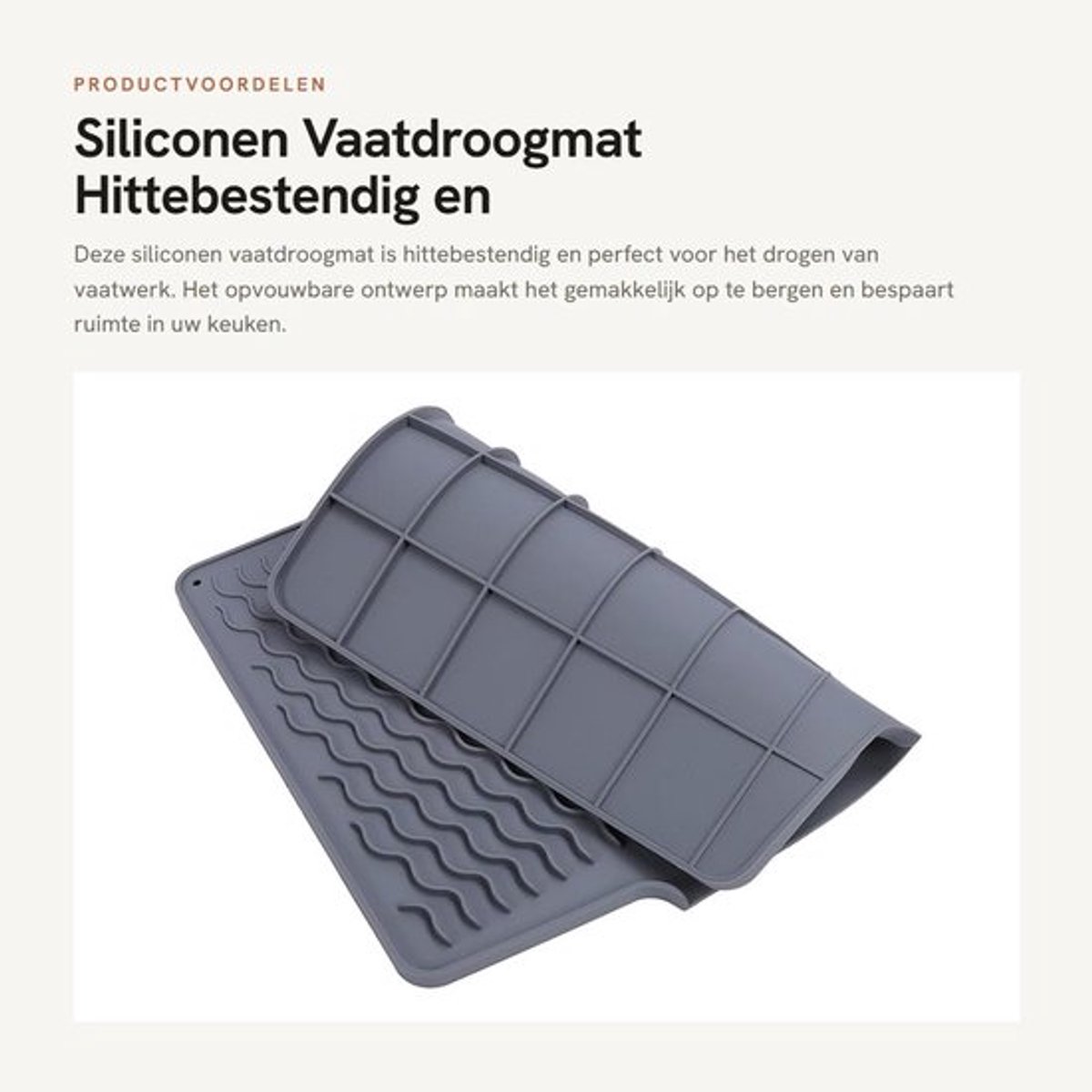 Schoteldroogmat Hittebestendig - Siliconen Vaatdroogmat - Opvouwbaar - Antislip - Multifunctioneel - 39,6 x 32,7 cm