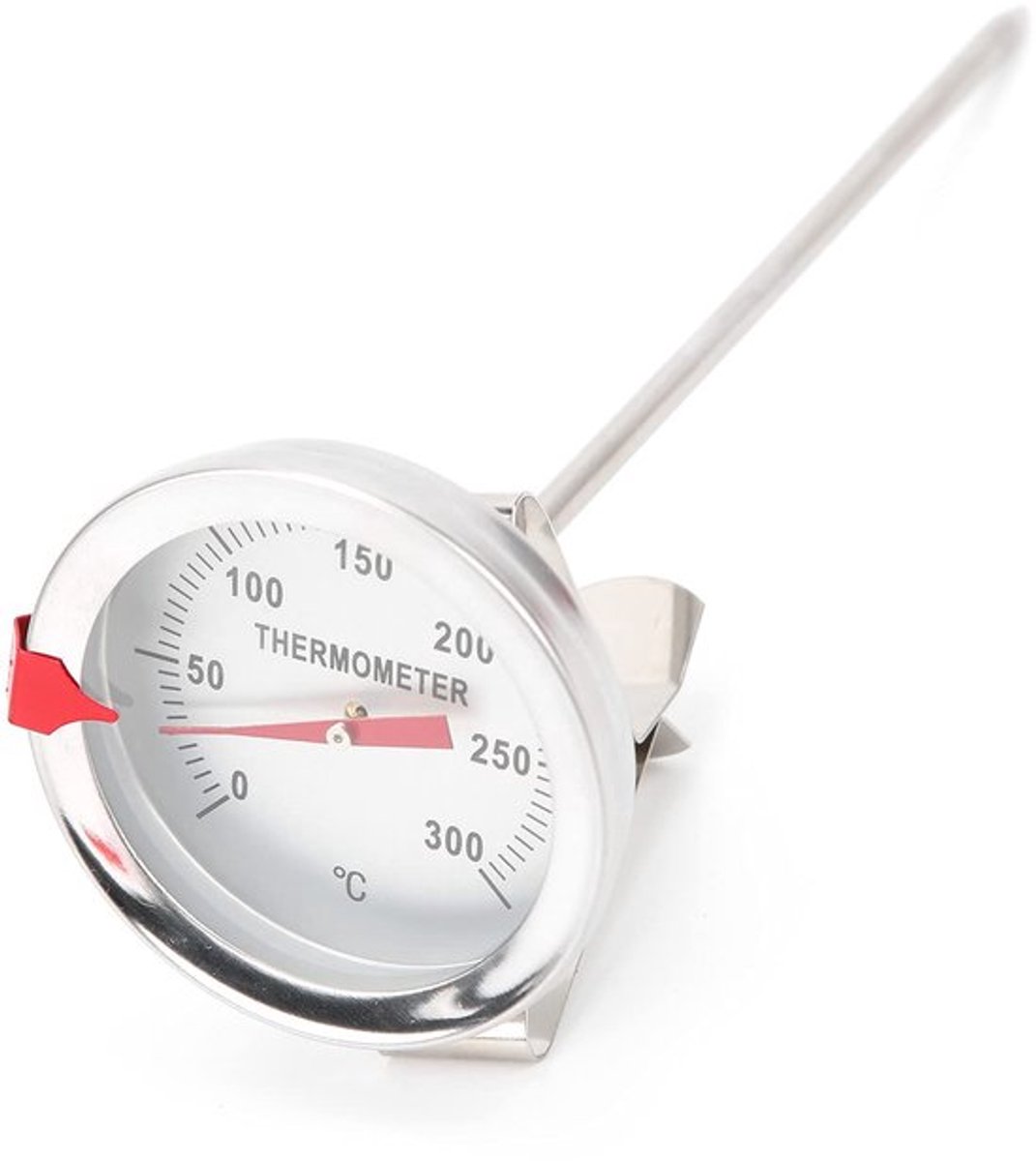 Frituurthermometer Precisie - Keukenthermometer Digitaal - Temperatuurmeetbereik 50°C tot 300°C - Roestvrij Staal - Dial 5 cm - Geschikt voor Frituren en Grillen - Keuken Thermometer
