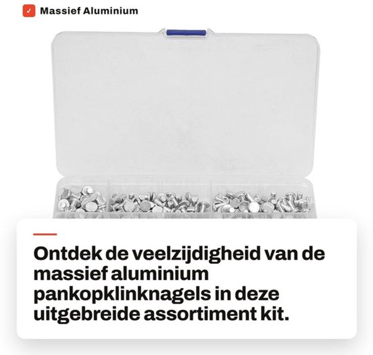 Pankopklinknagel M4 - Massief Aluminium - Corrosiebestendig - Lange Levensduur - Klinknagels voor Leer - Assortiment 4/6/8/10/12/16/20mm