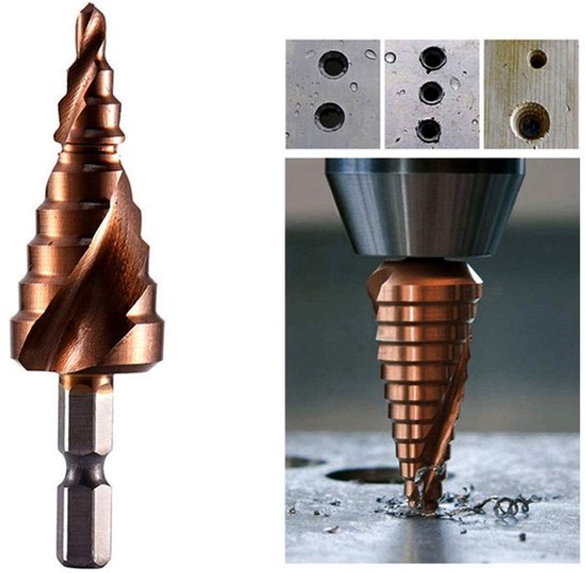 Step Drill Bit - M35 - Perfect voor veelzijdig gebruik - 4-20mm - Cobalt boor - Ideaal voor hout en metaal - 2 fluiten