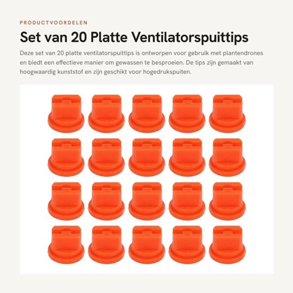 Set van 20 Platte Ventilatorspuittips voor Landbouw