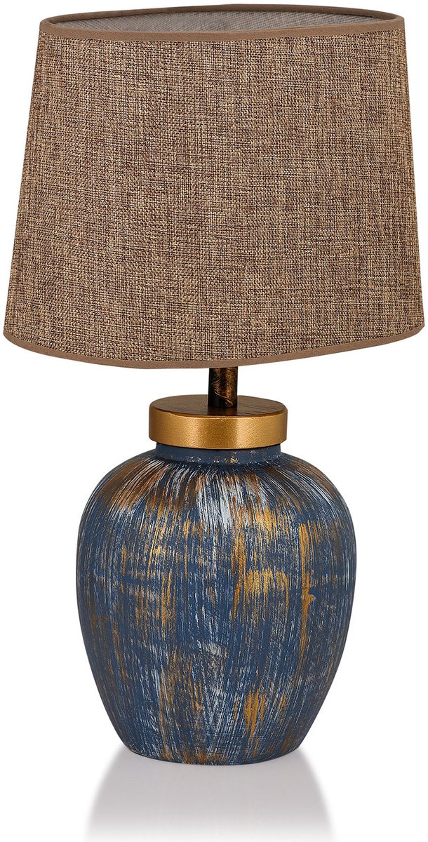 Asir - Tafellamp - Blauw, Bruin - 40 x 30 x 40