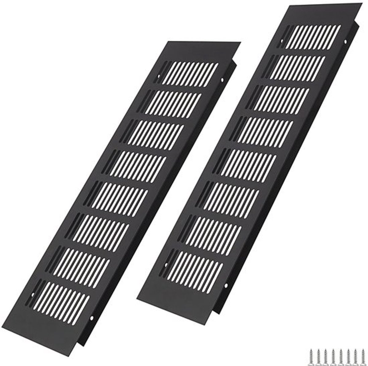 Ventilatierooster 350 x 100 mm - Aluminium - Zwart - Ventilatie - Luchtcirculatie - Onderhoudsvriendelijk - Eenvoudige montage - Luchtrooster