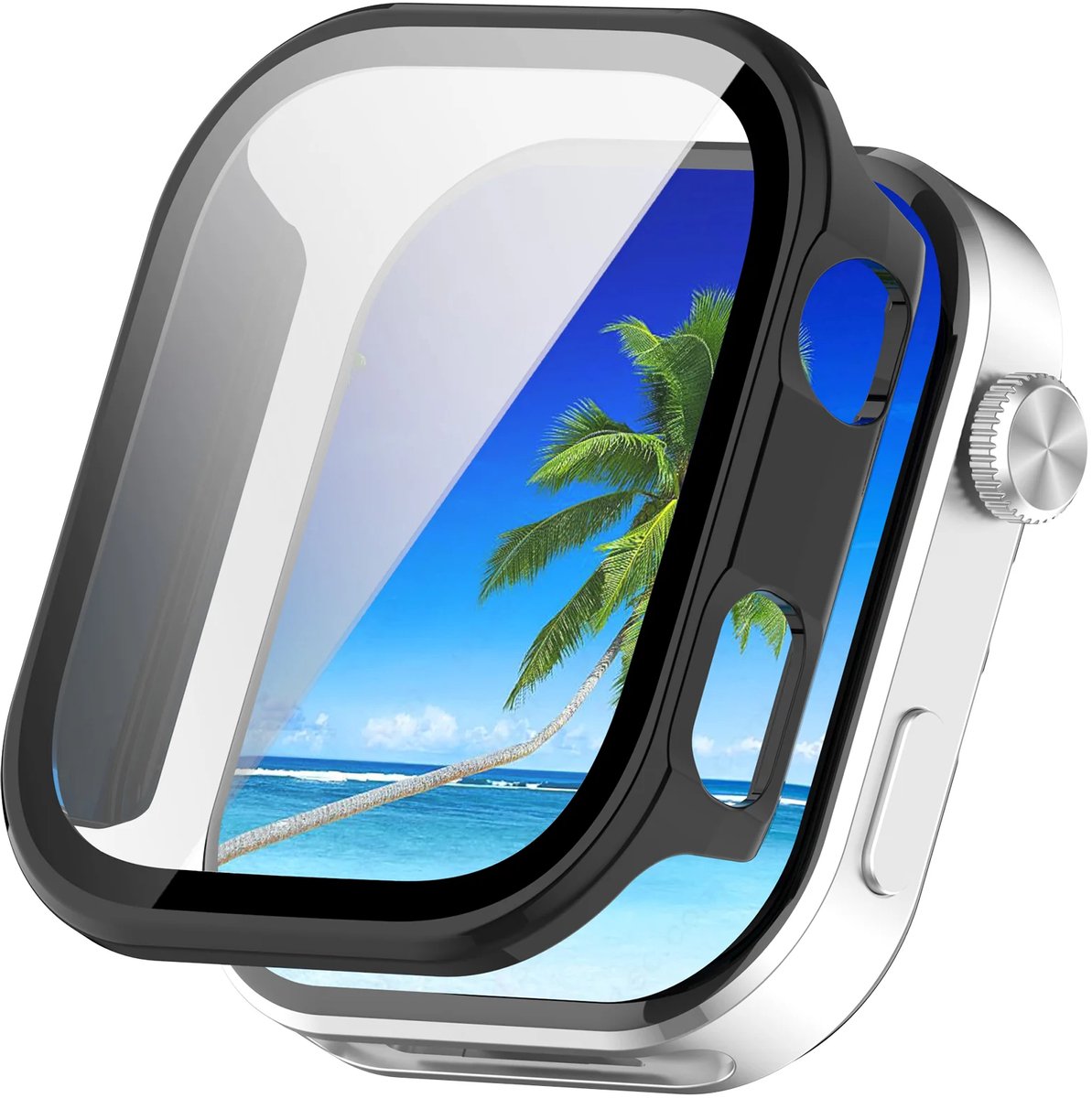 Strap-it Beschermhoesje PC met Glas – geschikt voor Redmi Watch 6 – optimale bescherming – Black