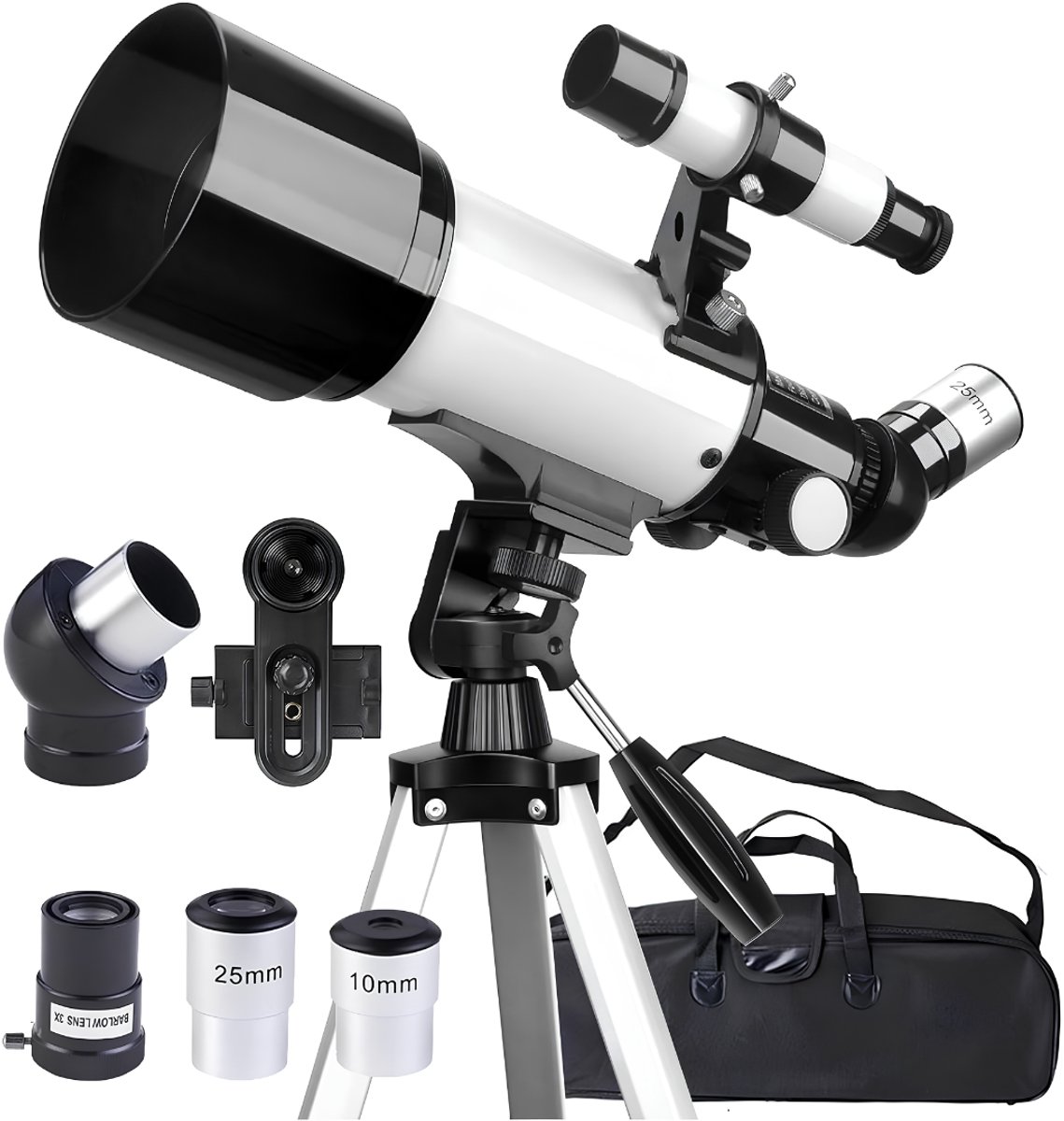SP® Sterrenkijker - Astronomietelescoop - Refractor Telescoop - Zwart/Wit - 60cm x 24cm x 13cm