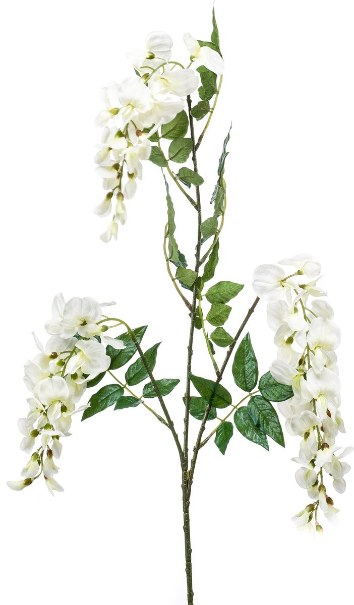 Emerald Kunstbloem Blauweregen 70cm crème - Kunstplant voor binnen