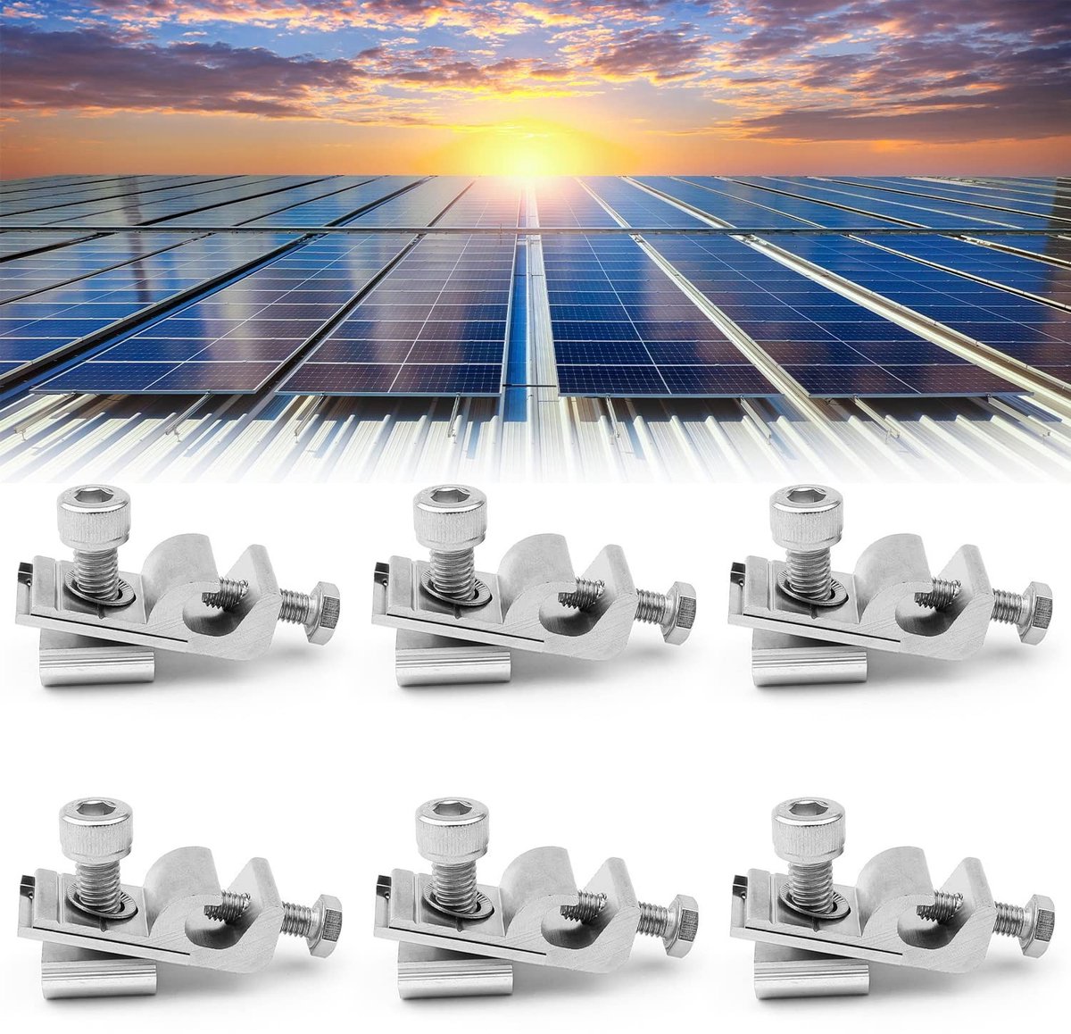 Solidchoice - 6 Stuks Grondbeugels voor Zonnepanelen en Montage