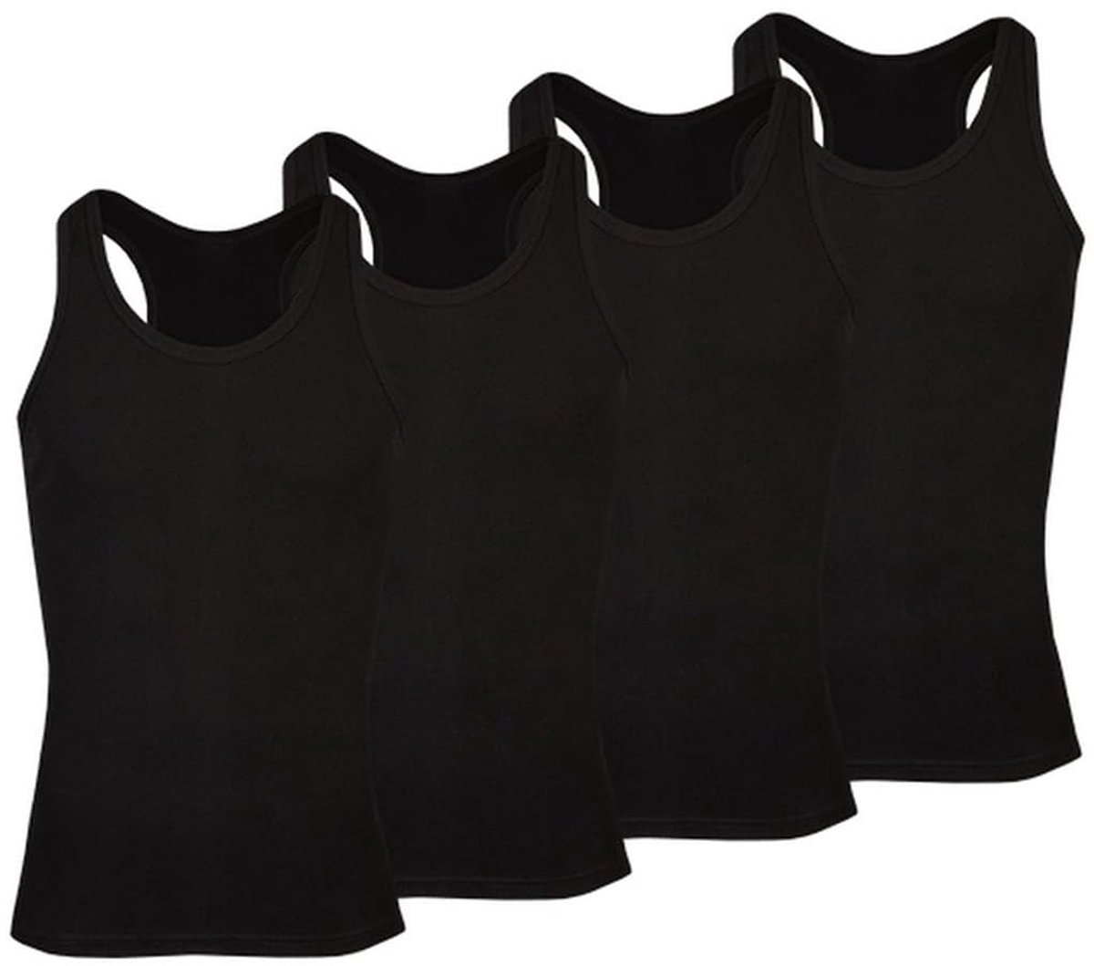 Solidchoice - Set van 4 Heren Classic Onderhemden van Katoen