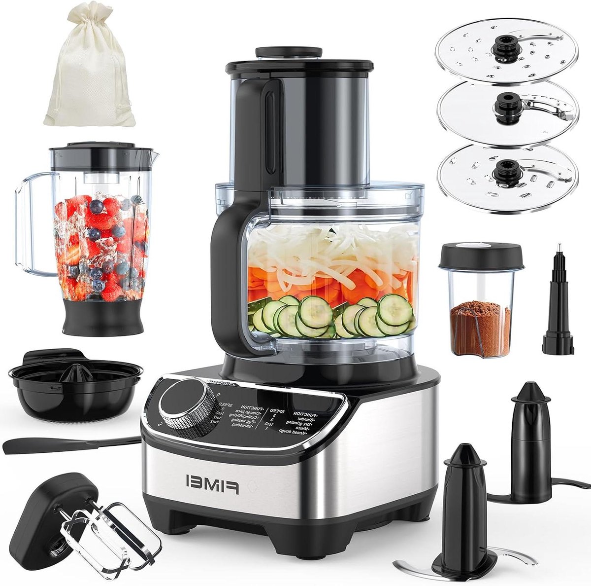 Keukenmachine - Multifunctionele mixer - Voedselbereiding - Krachtige 1300W motor - 3.5L kom - Zwart