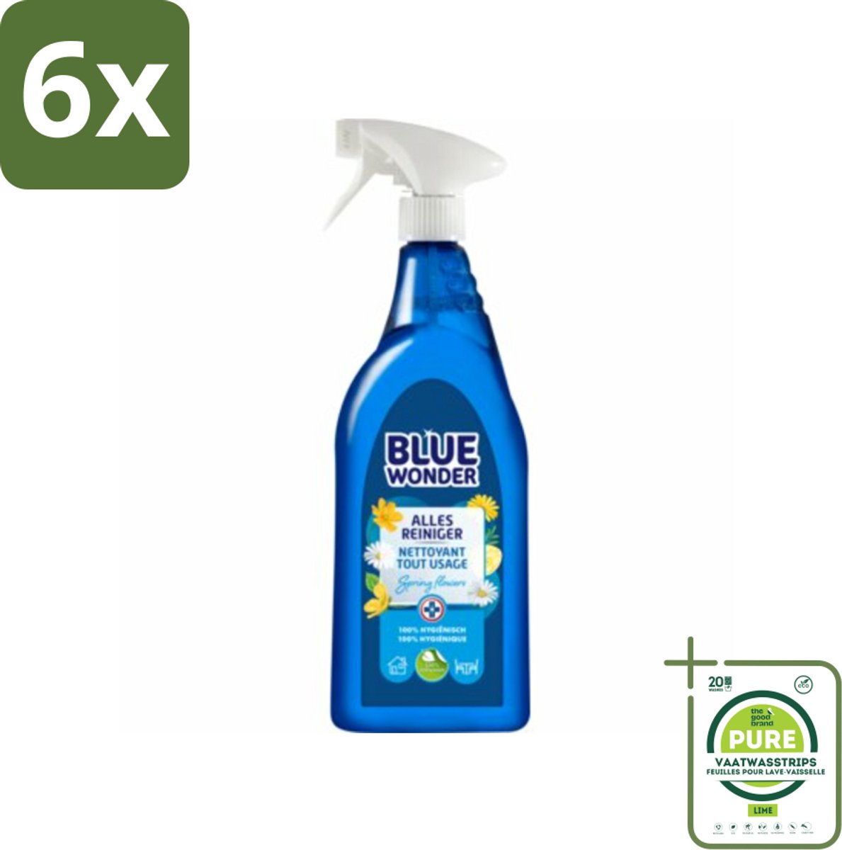 Blue Wonder Allesreiniger Spray 750 ml - Voordeelverpakking - 6 stuks - Allesreiniger - Schoonmaakmiddel