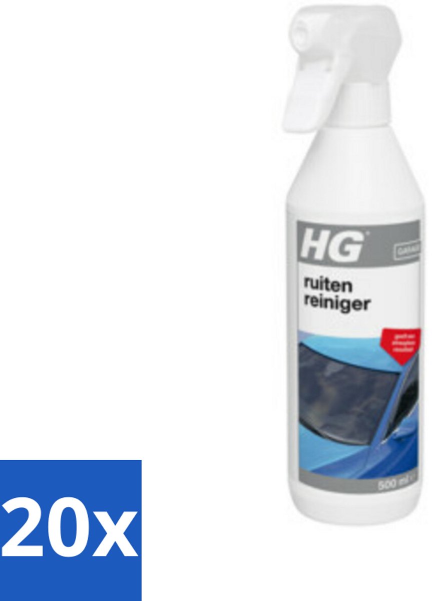 20 x HG Ruitenreiniger 500 ml - Ruitenreiniger - Ruiten Reinigen - Ruiten Reinigen Binnen En Buiten - Ruiten Reinigen Auto - Ruiten Reinigen Caravan