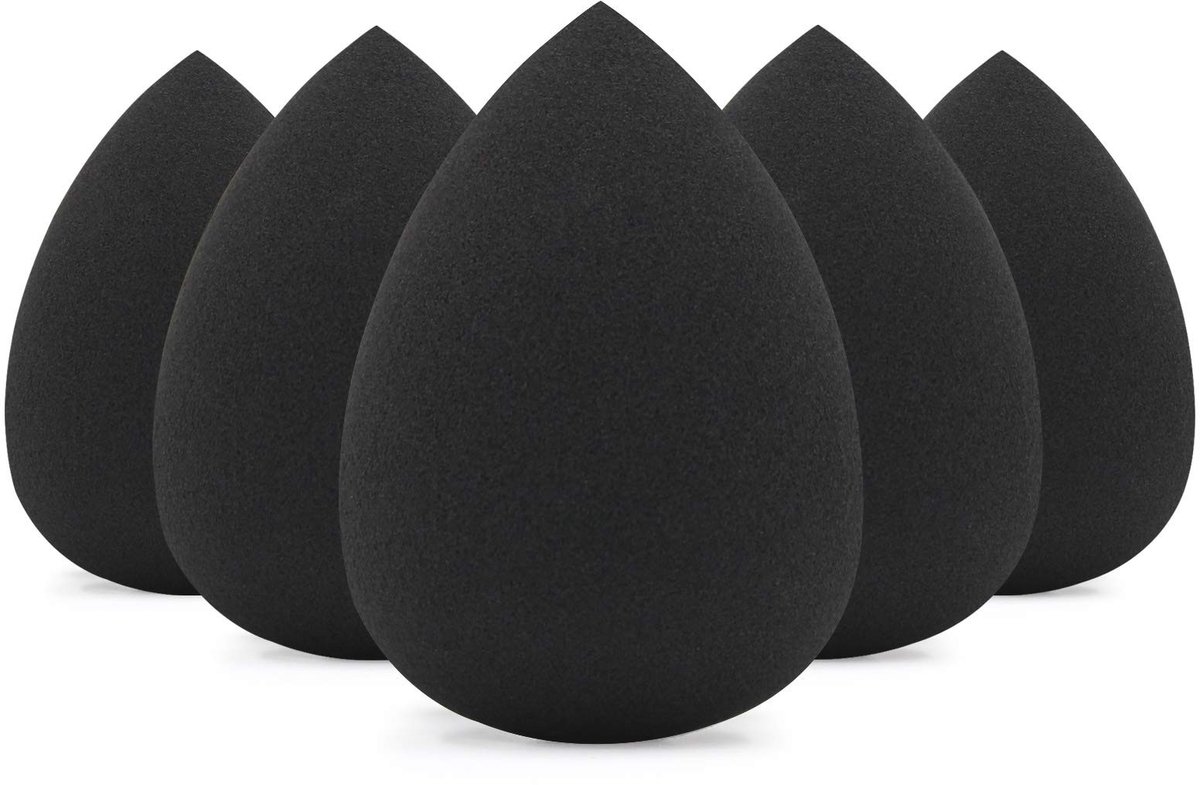 Elzusha - Makeup Sponsen (5 Stuks, Latex Vrij, Zwart)
