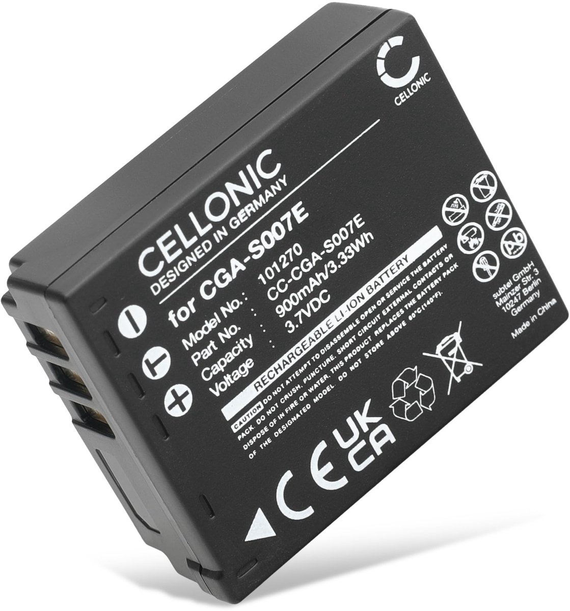 Elzusha - Vervangende Accu 900mAh voor Panasonic Lumix Camera's