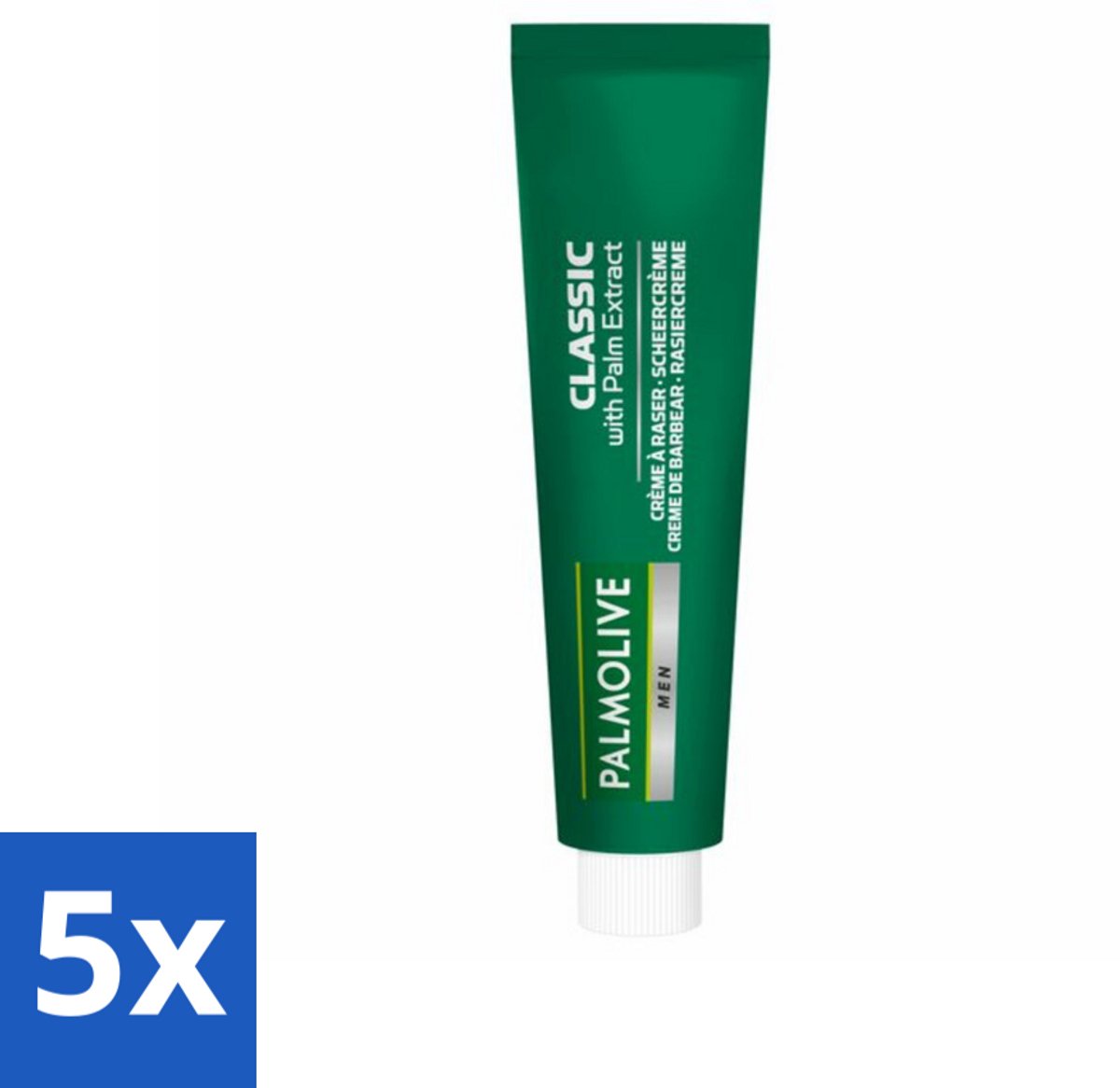 5 x Palmolive Men Scheercrème Classic 100 ml - Scheerkruid - Scheerkruid Voor Mannen - Scheerkruid Verzorgend - Scheerkruid Fris - Scheerkruid Voor Gevoelige Huid