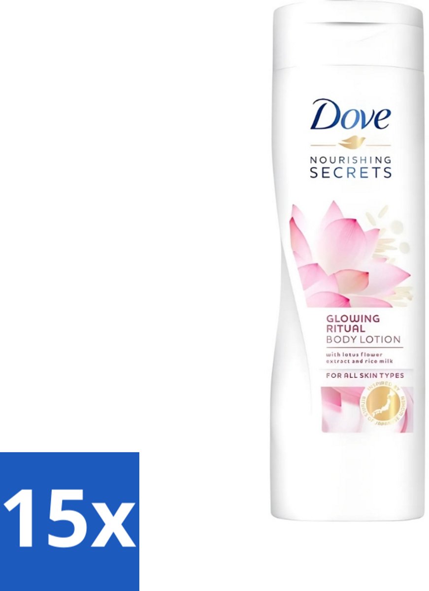 15 x Dove - Glowing Ritual - Bodylotion - Verzorgend en stralend - 400 ml - Bodylotion - Stralende Huid - Hydratatie - Huid Verzorging - Magnolia