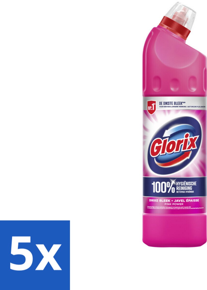 Glorix Bleek Pink Power 750 ml - Bulkverpakking - 5 stuks