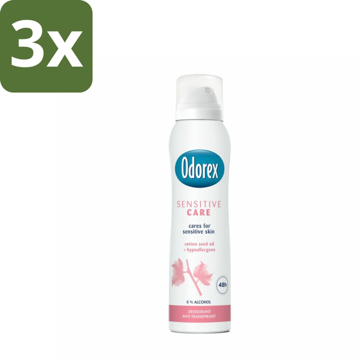 3 x Odorex Deodorant Spray Sensitive Care 150 ml - Gevoelige Huid - Deodorant Spray - Zachte Huid - Alcoholvrij - Bisabolol