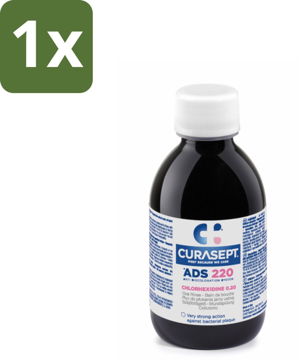 1 x Curasept Mondspoeling 0,20% CHX 200 ml - Mondspoeling - Chloorhexidine - Anti-discoloration - Mondverzorging - Parodontitis