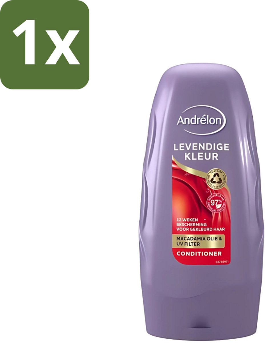 1 x Andrélon - Levendige Kleur - Conditioner - Kleurbehoud - 250 ml - Gekleurd Haar - Kleurbehoud - Haar Verzorging - Haar Glans - Haar Voeding