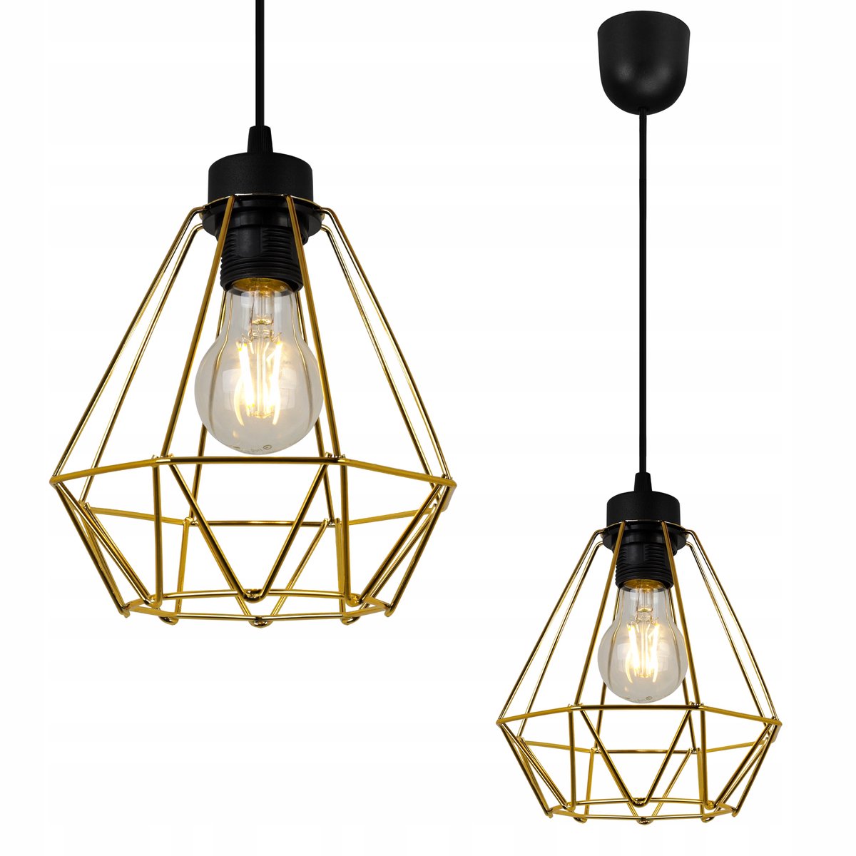 Nuvola Gold Hanglamp - Elegante metalen kap, zwart/goud