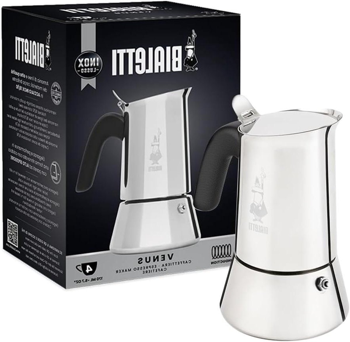 Koffiekan Fornuis - Espresso Maker - Koffie Zetten - Roestvrij Staal - 4 Koppen - Zilverkleurig