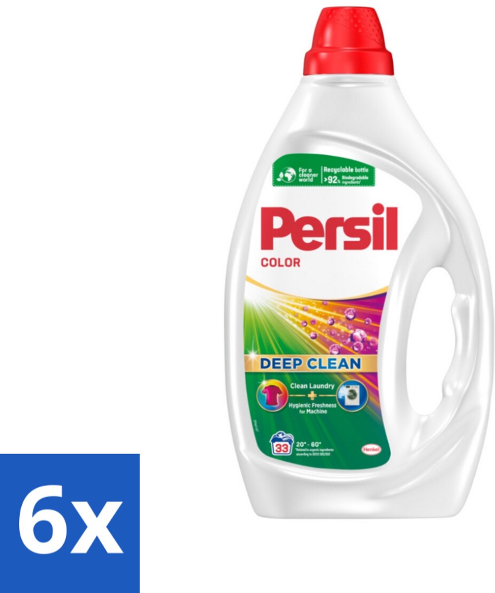 6 x Persil Color - Vloeibaar Wasmiddel - Gekleurde Was - 33 Wasbeurten - Wasmiddel - Gekleurde Was - Vlekken Verwijderen - Wasmachine - Frisheid