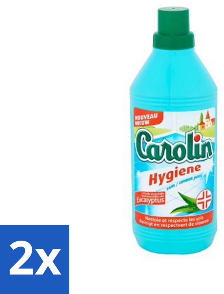 2 x Carolin - Vloerreinigingsmiddel - Zonder Javel - Met Eucalyptus - 1 L - Vloerreiniger - Vloerreiniger Zonder Javel - Eucalyptus Reiniger - Natuurlijke Vloerreiniger - Vloerreiniger Voor Harde Vloeren