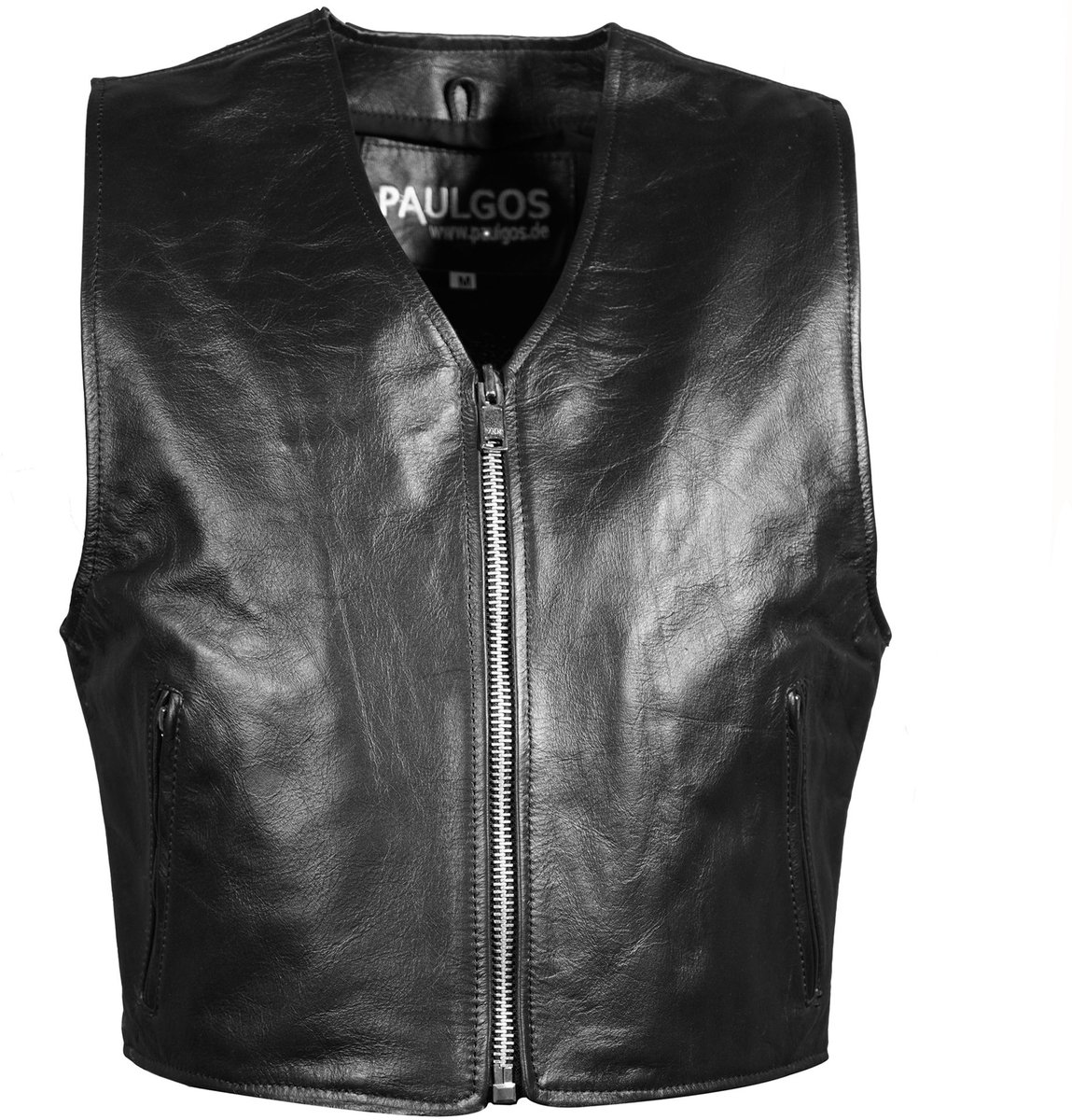 PAULGOS Leren Vest – Biker-/Club-/Chopper-stijl – 100% Echt Leer – BW12