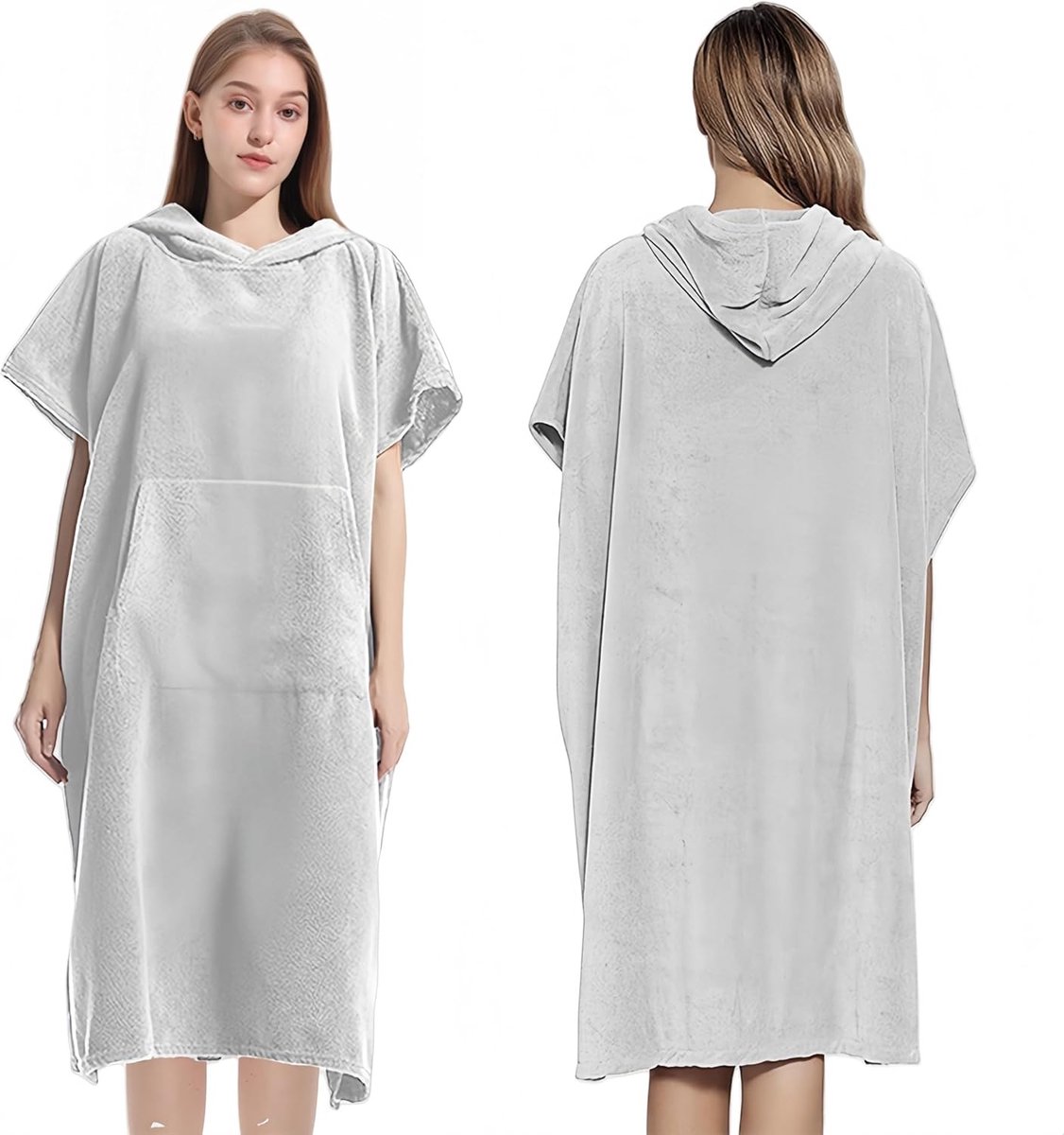 Unisex Badcape Poncho met Kap - Sneldrogend Microfiber voor Zwemmen, Surfen & Strand | Lichtgewicht Badjas en Strandhanddoek voor Mannen en Vrouwen in Navy Blauw 80x110cm