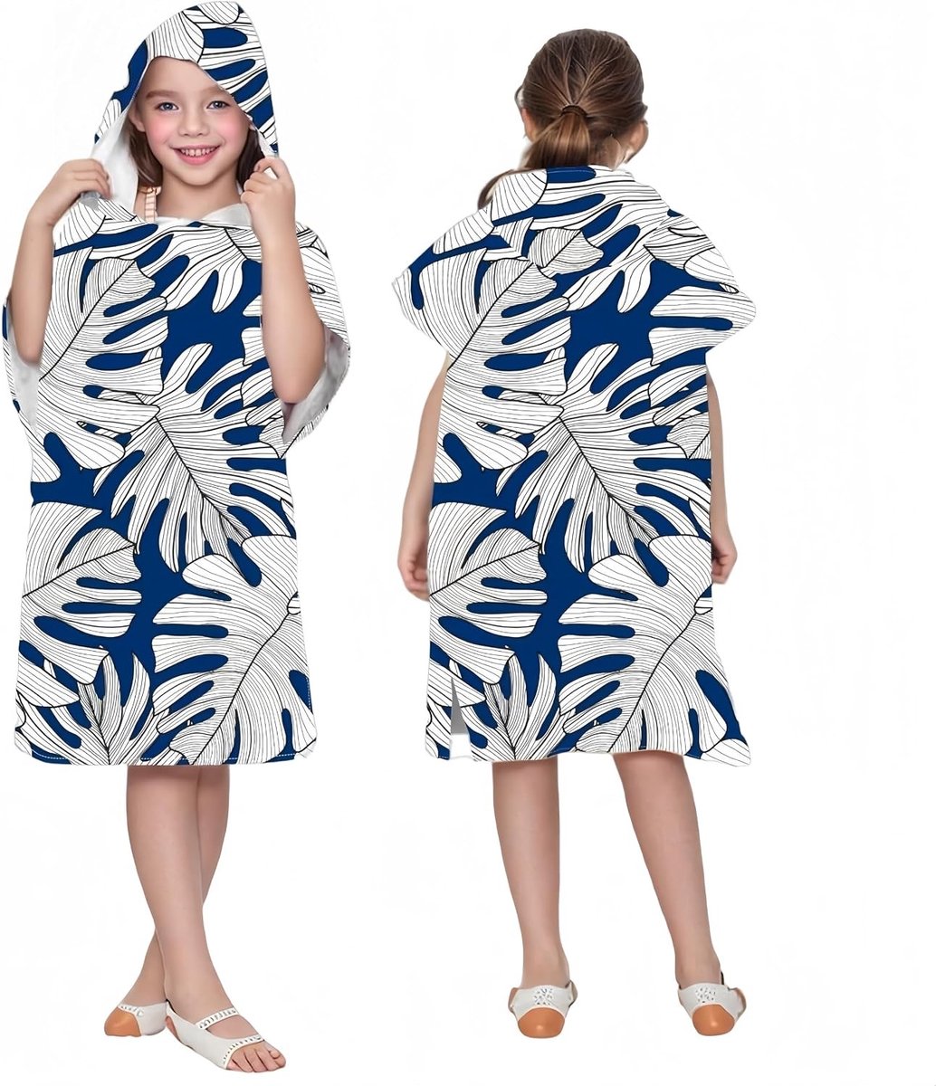 Kids Poncho voor Bad, Zwemmen en Surfen - Microfiber Badcape met Kap, Ideaal voor Jongens en Meisjes, 75x60cm, Perfect voor Wateractiviteiten en Strandgebruik