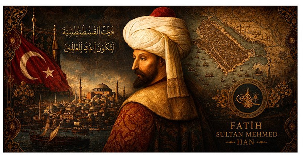 Propixel Horizontaal Plexiglas Schilderij – Fatih Sultan Mehmet – Historische Ottomaanse wanddecoratie (100 × 50 cm) Zwart