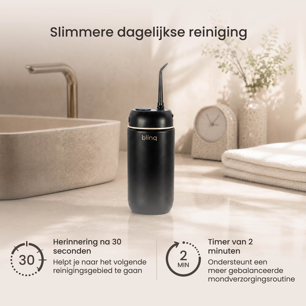 Blinq Waterflosser V3 Zwart - water flosser thumbnail 2