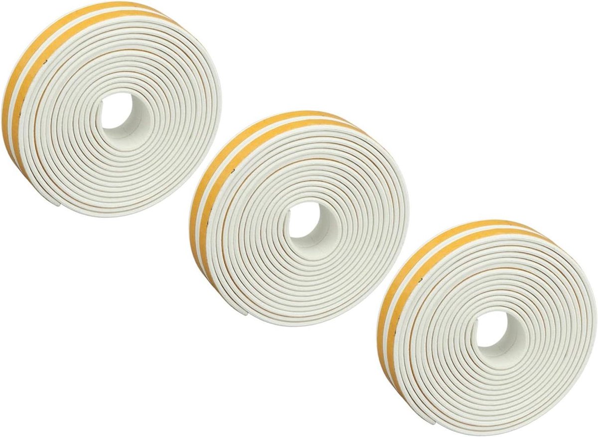 Isolatietape Set - Schuimstrips - Tochtwering - Zelfklevend - 6 Stuks - Wit
