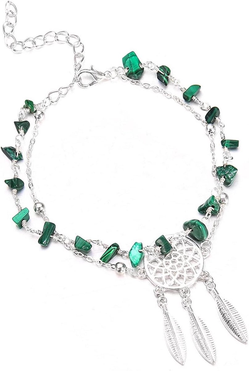 Enkelbandje Dromenvanger - Boho Armband - Stijlvol Accessoire - Verstelbaar Ontwerp - Tot 27 cm - Zilverkleurig