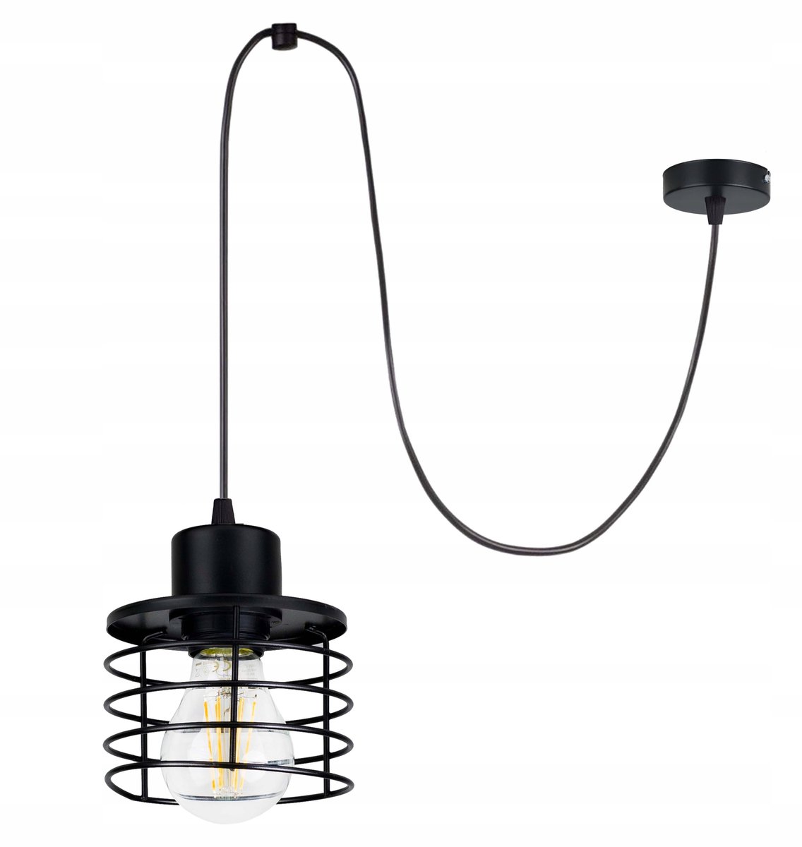 Loft Hanglamp E27 Zwart Draad Spider met Kooi - Verstelbaar