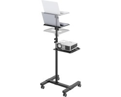 Beamerstandaard Statief - Mobiele Presentatietafel - Presenteren en Projecteren - In Hoogte Verstelbaar - Tot 10 kg - Zwart