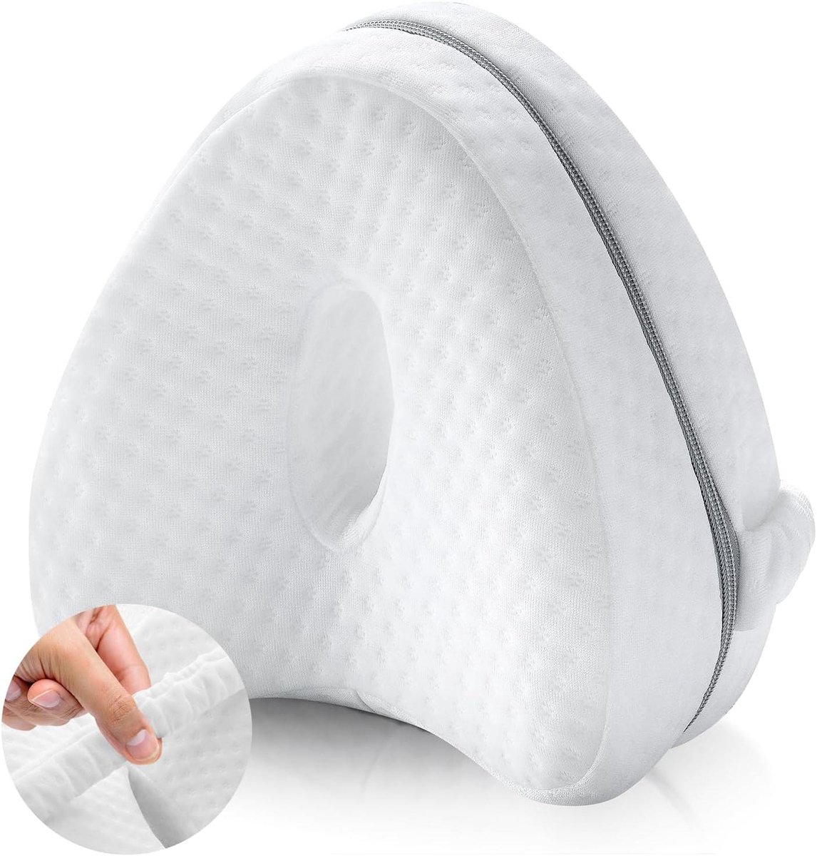 Kussen voor Benen - Slaapkussen - Comfortabel Slapen - Traagschuim Vulling - X-Large - Wit